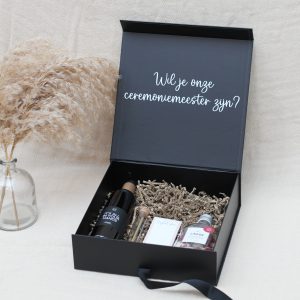 Ceremoniemeesterbox Ideefabriek Beautiful Memories Events ceremoniemeester getuige ringdrager basbs origineel vragen
